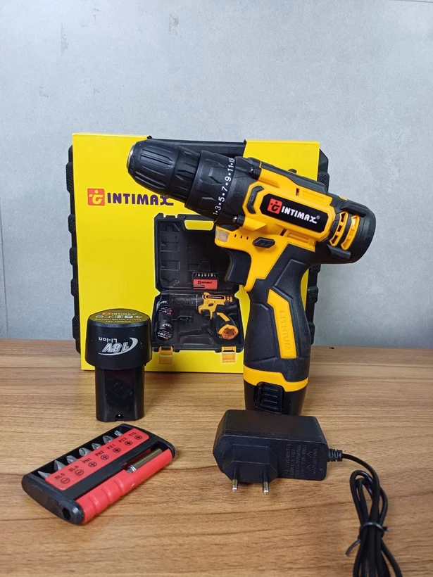 دریل شارژی اینتیمکس ظرفیت 18 ولت با 2 باتری/ مدل 0436